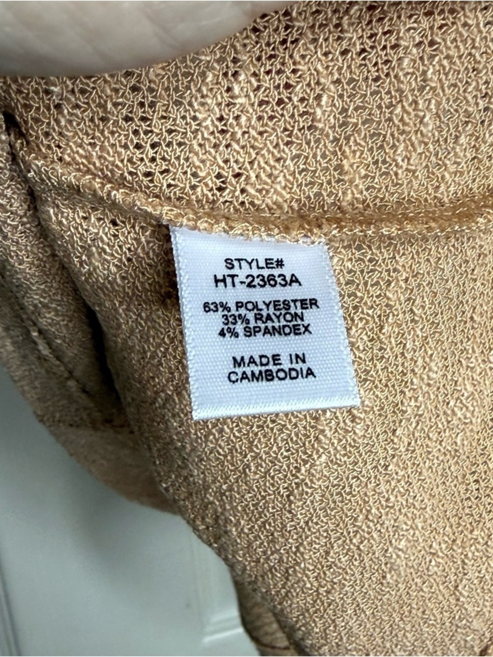 New Zenana Lightweight Knit V Neck Top Camel Tan Long Sleeve Casual S M L - Picture 6 of 7